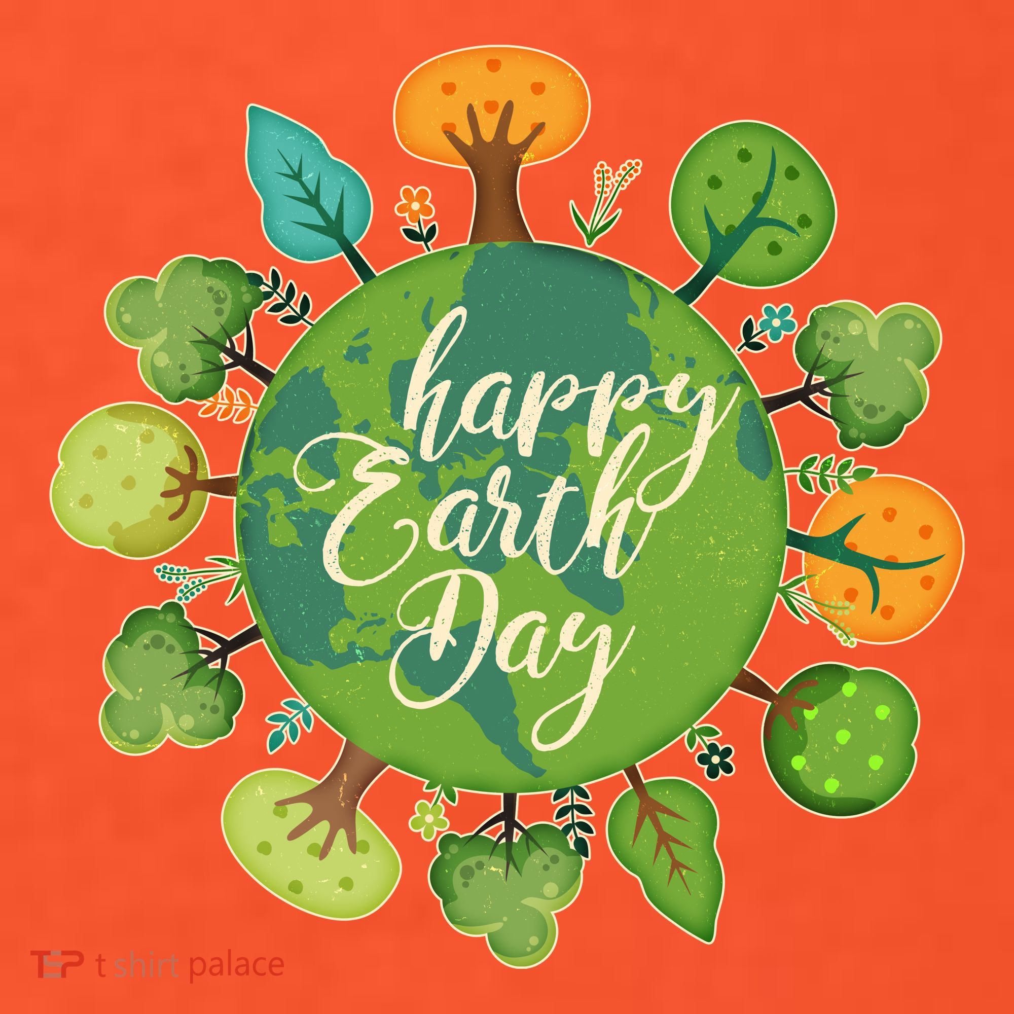 Earth Day Happy Earth Day Trees Button