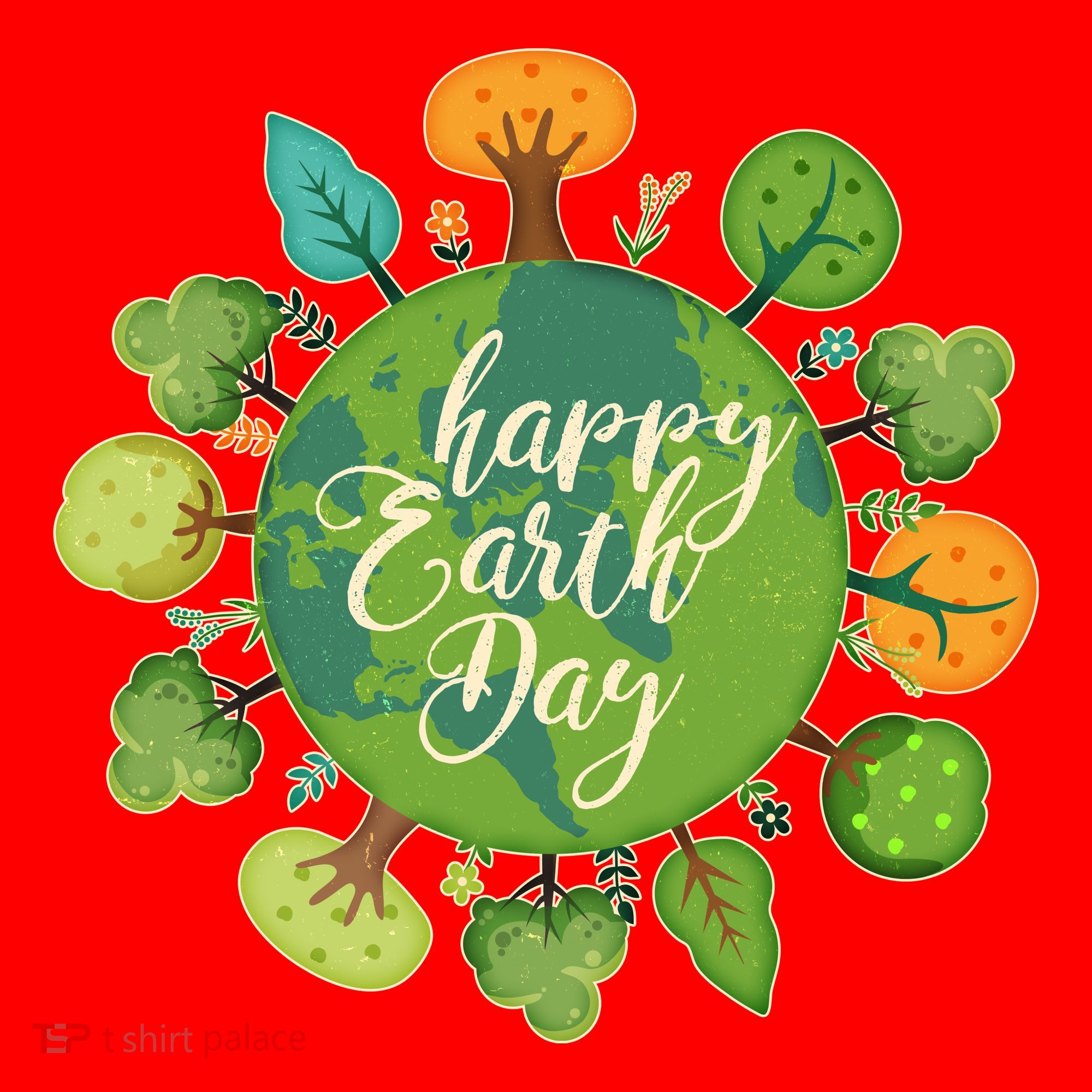 Earth Day Happy Earth Day Trees Santa Hat