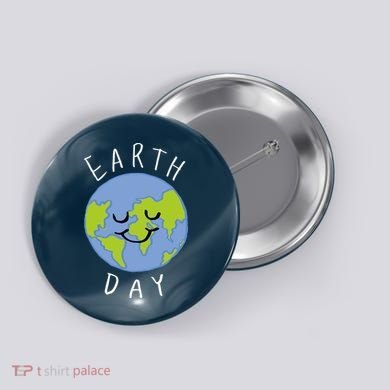 Earth Day Happy Planet Button