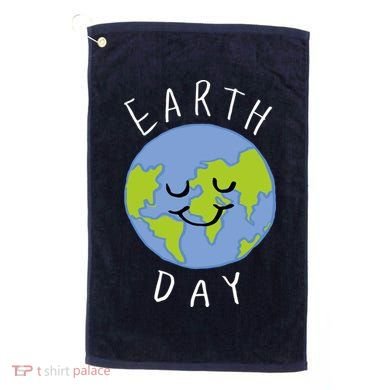 Earth Day Happy Planet Golf Towel