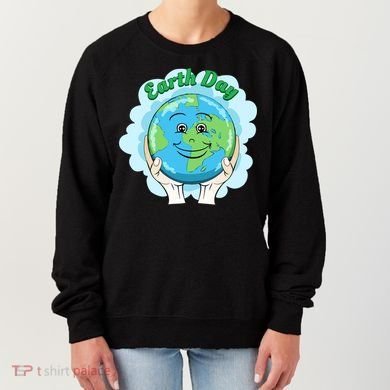 Earth Day Happy Globe Women's Sweatshirt
