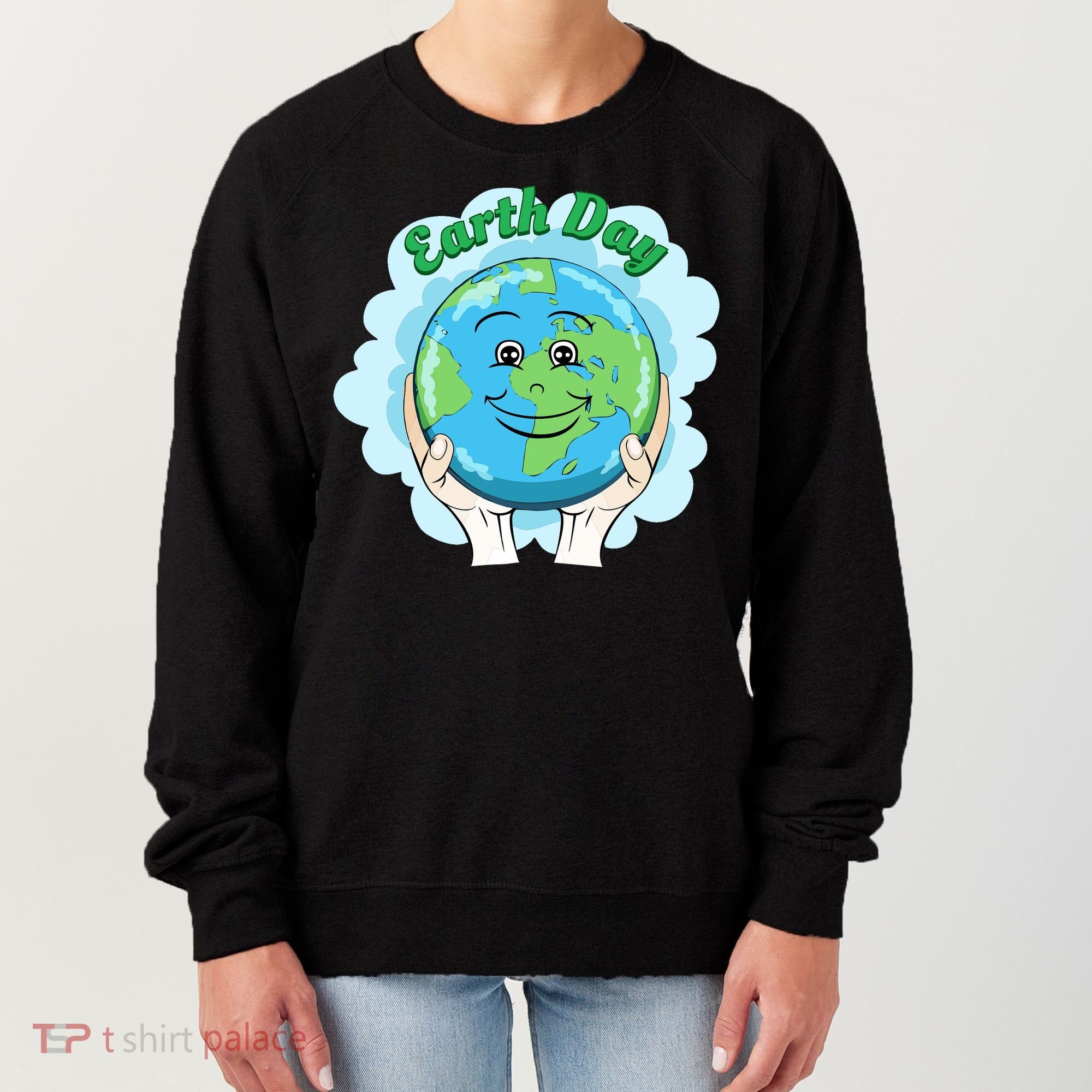 Earth Day Happy Globe Women's Sweatshirt
