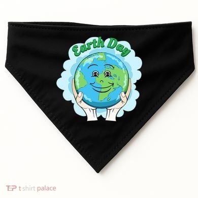 Earth Day Happy Globe USA-Made Doggie Bandana