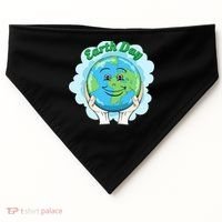 Earth Day Happy Globe USA-Made Doggie Bandana thumb 0