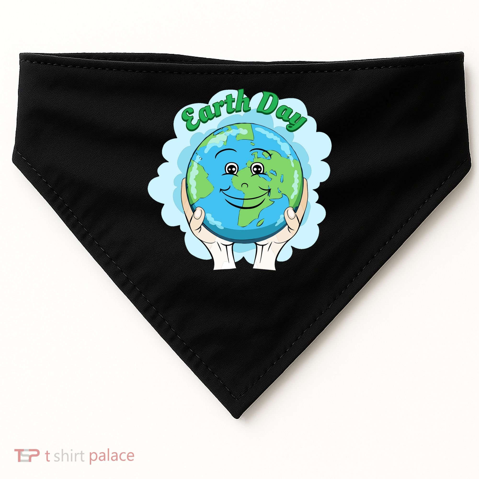 Earth Day Happy Globe USA-Made Doggie Bandana