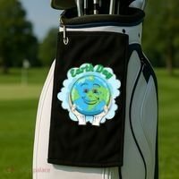 Earth Day Happy Globe Golf Towel thumb 2