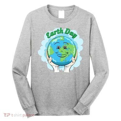 Earth Day Happy Globe Long Sleeve Shirt