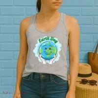 Earth Day Happy Globe Women's Tank Top thumb 2