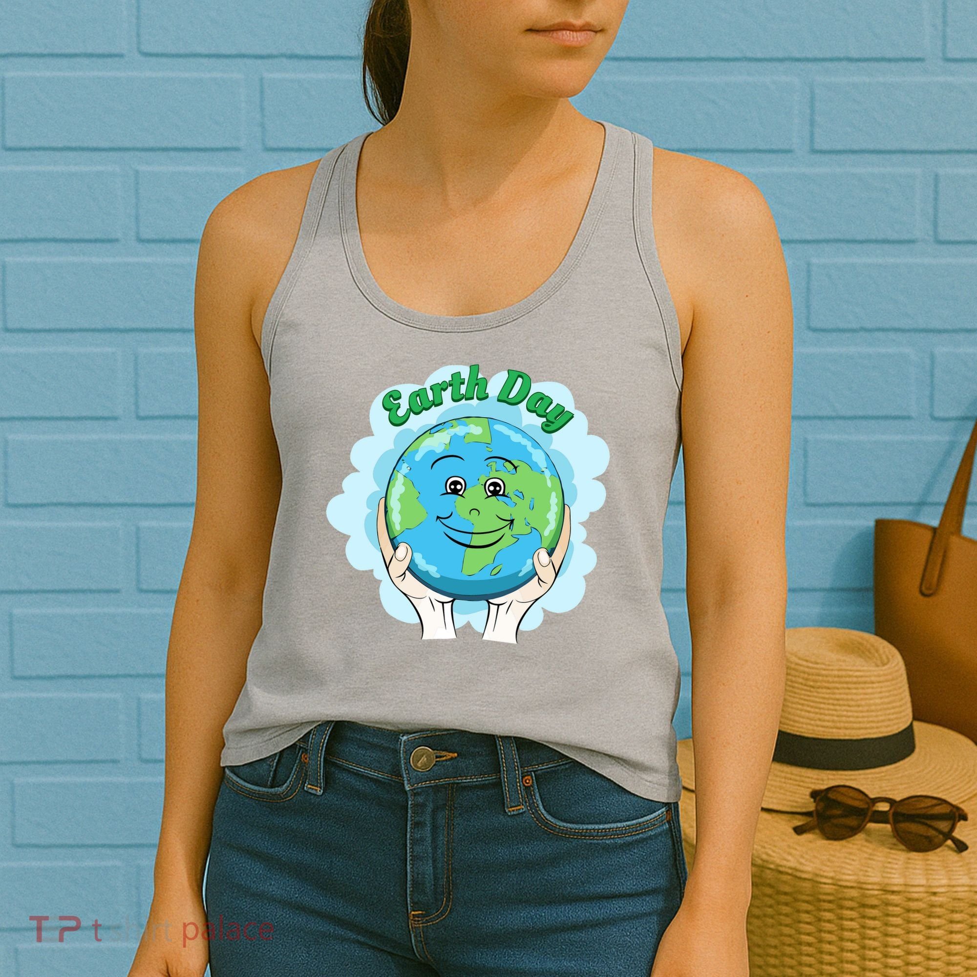 Earth Day Happy Globe Women's Tank Top
