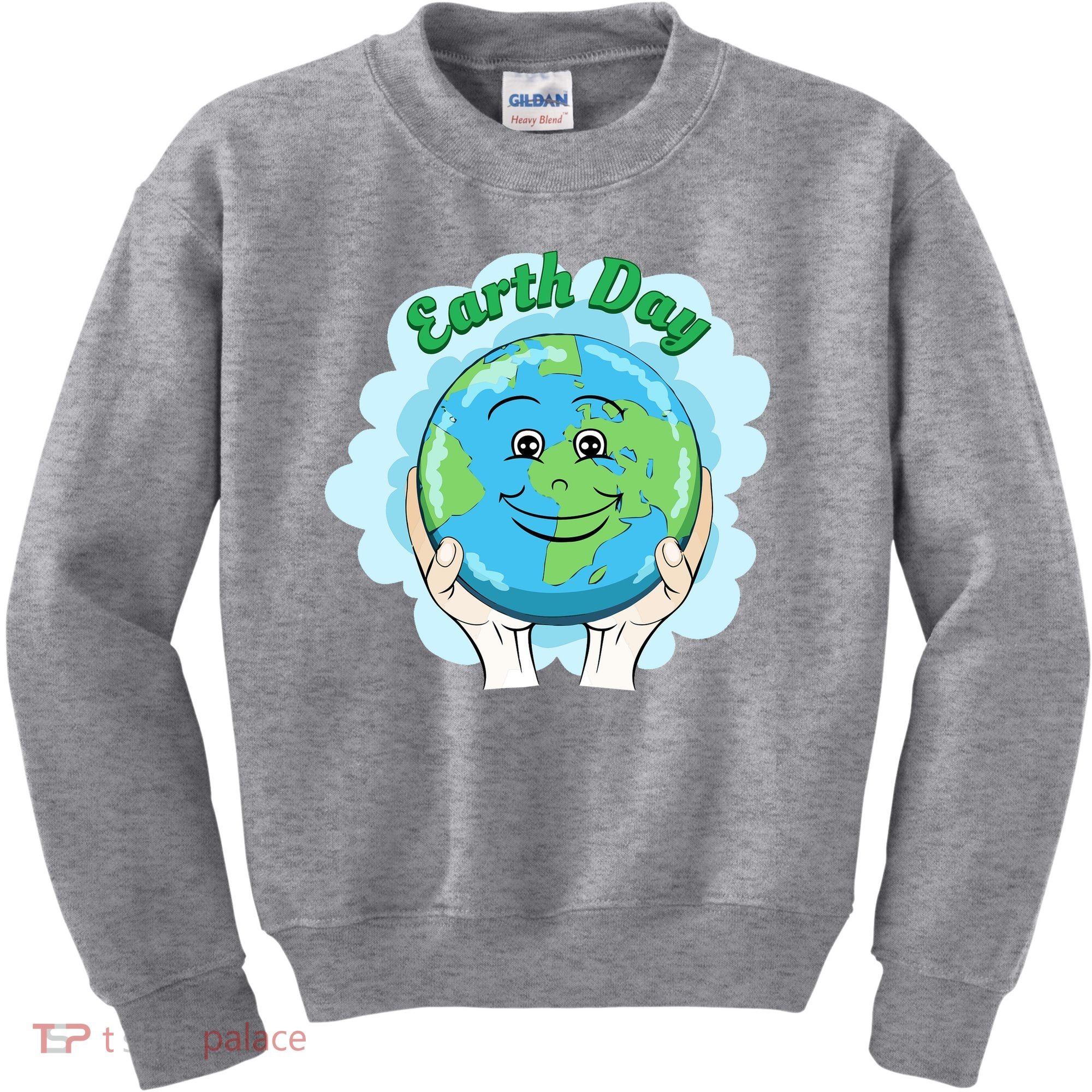 Earth Day Happy Globe Kids Sweatshirt