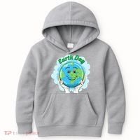 Earth Day Happy Globe Kids Hoodie thumb 0