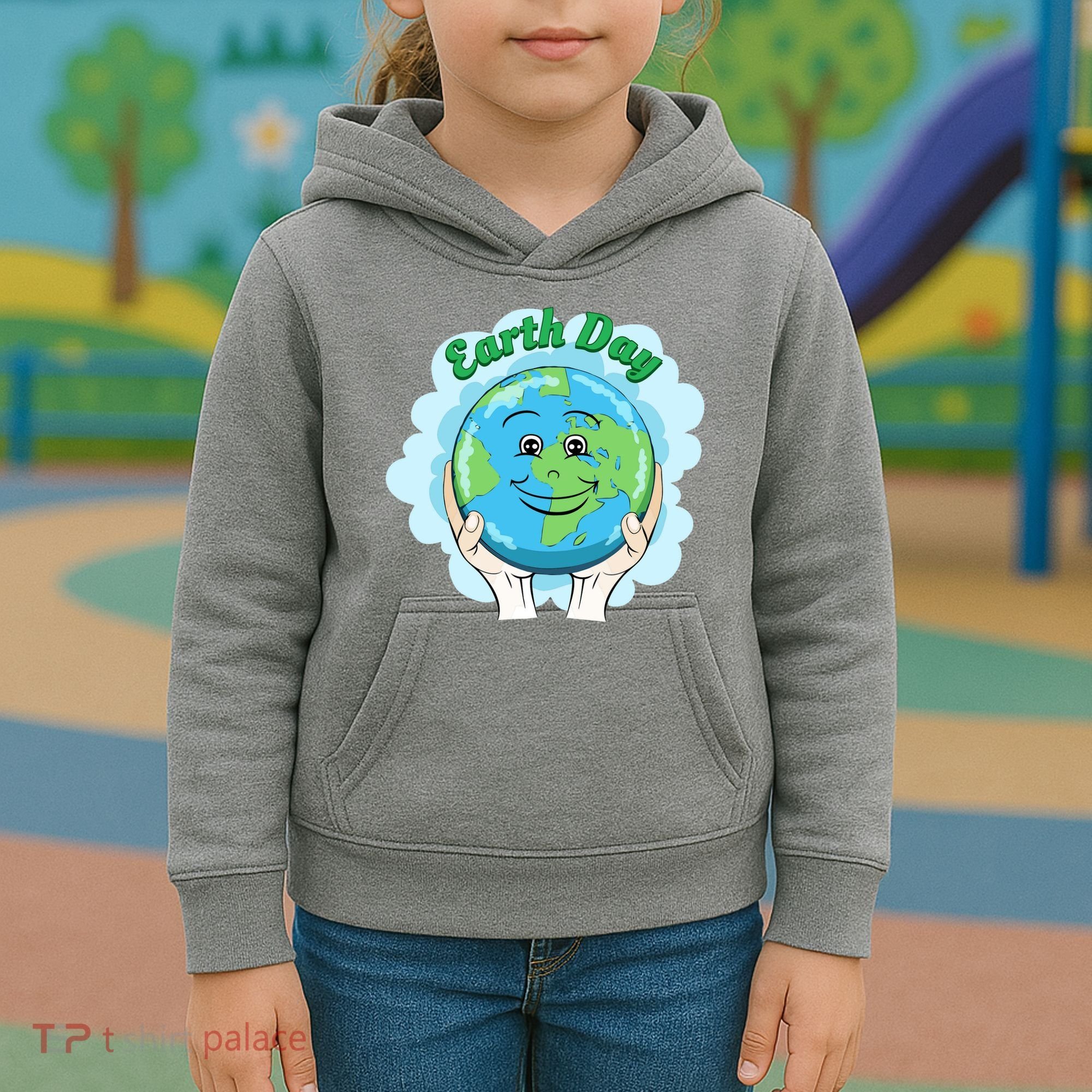 Earth Day Happy Globe Kids Hoodie