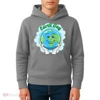 Earth Day Happy Globe Kids Hoodie thumb 4