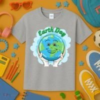 Earth Day Happy Globe Kids T-Shirt thumb 3