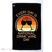 Every Day Is National Wine Day Gift Wine Tasting Cool Gift Golf Towel thumb 0