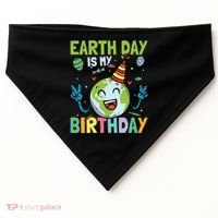 Earth Day Is My Birthday Funny Gift USA-Made Doggie Bandana thumb 0