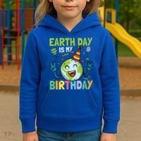 Earth Day Is My Birthday Funny Gift Kids Hoodie thumb 3