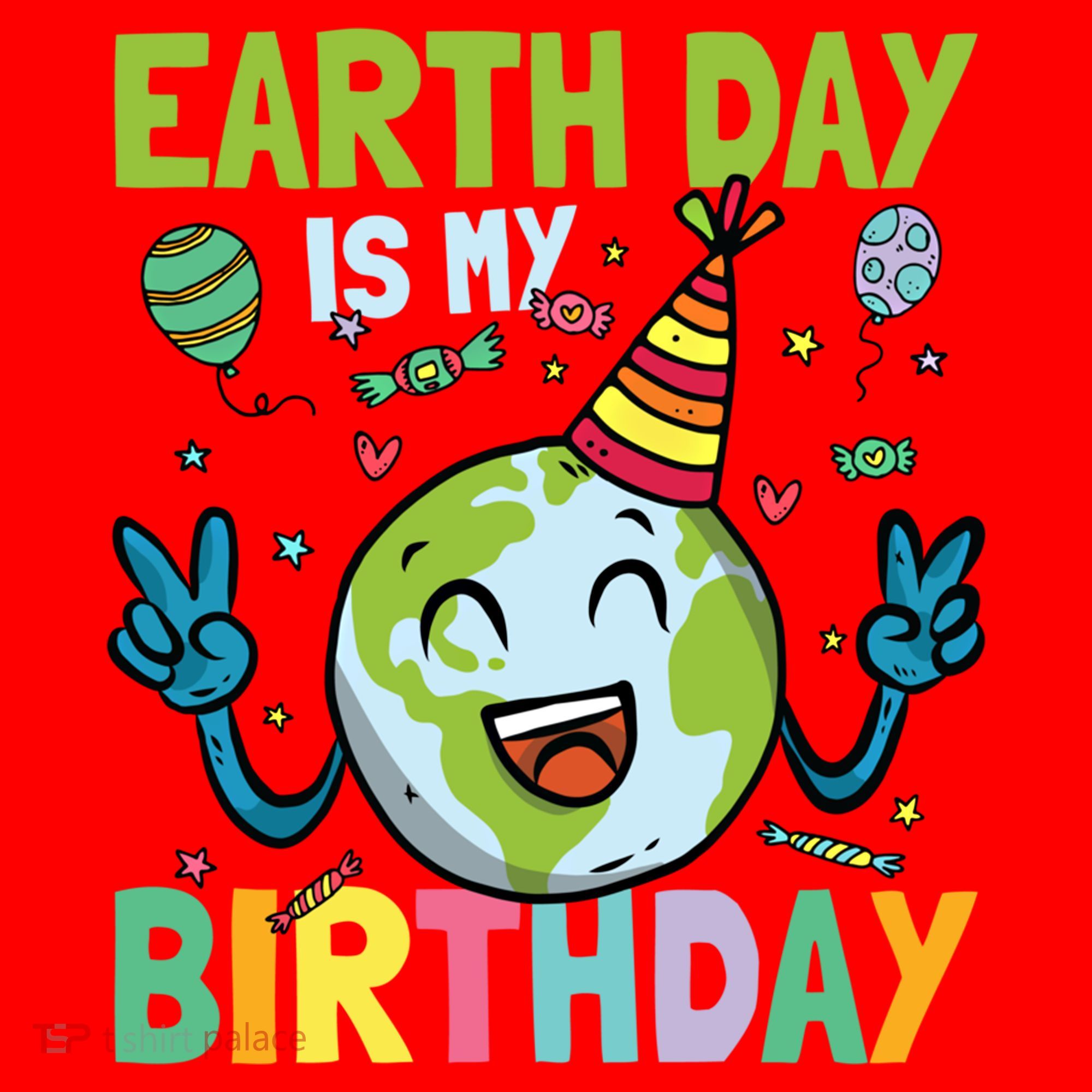 Earth Day Is My Birthday Funny Gift Santa Hat