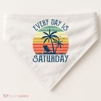 Every Day Is Saturday Funny Retirement Gift Men Women USA-Made Doggie Bandana thumb 0