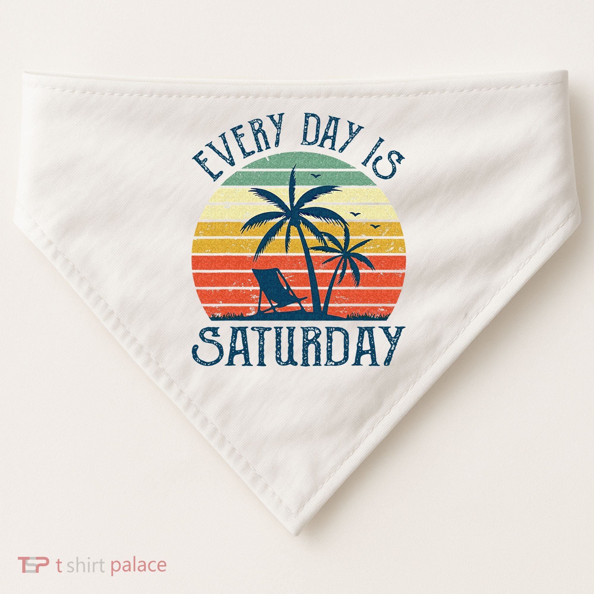 Every Day Is Saturday Funny Retirement Gift Men Women USA-Made Doggie Bandana