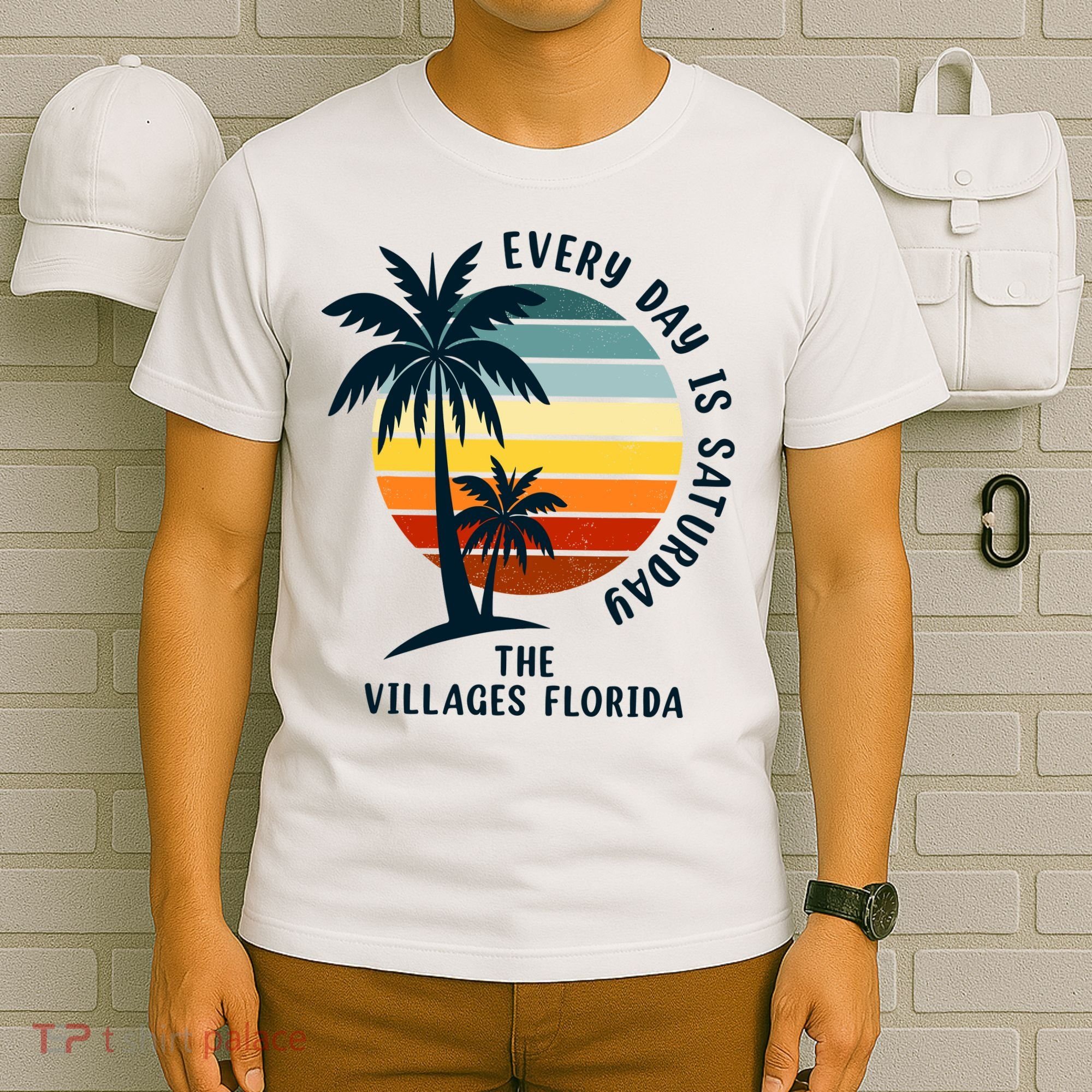 Every Day Is Saturday The Villages Florida Retro Vintage T-Shirt