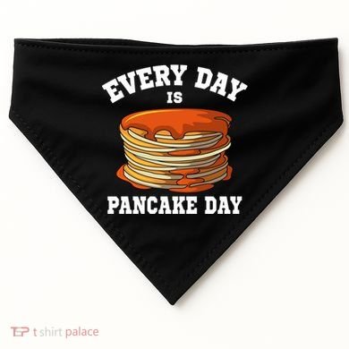 Every Day Is Pancake Day Waffle Breakfast Flapjack Hotcake Gift USA-Made Doggie Bandana