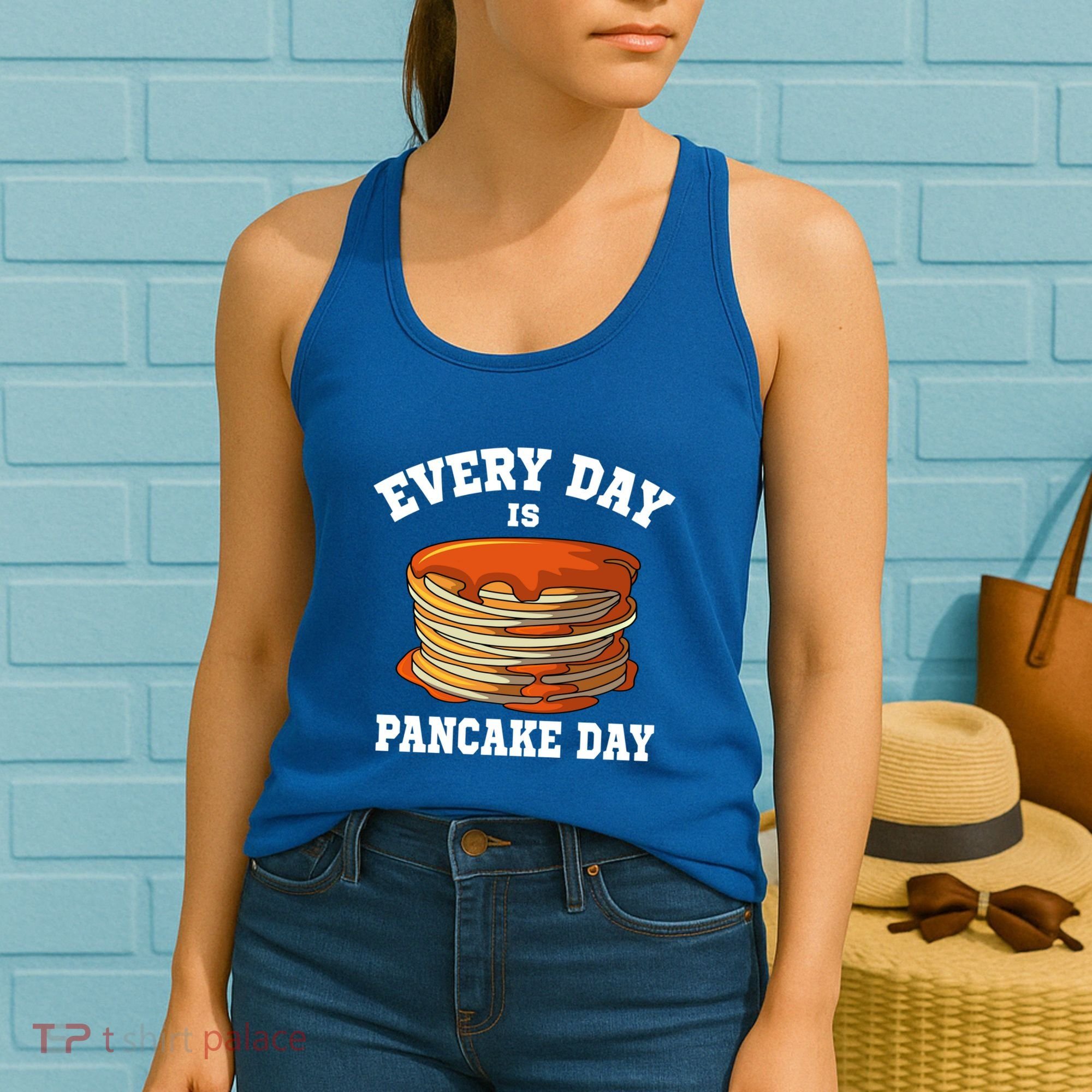 Every Day Is Pancake Day Waffle Breakfast Flapjack Hotcake Gift Women's Tank Top