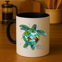 Earth Day Is Every Day Funny Sea Turtle Animal Saving Earth Coffee Mug thumb 4