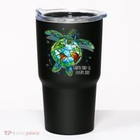 Earth Day Is Every Day Funny Sea Turtle Animal Saving Earth Tumbler thumb 0