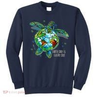 Earth Day Is Every Day Funny Sea Turtle Animal Saving Earth Sweatshirt thumb 0