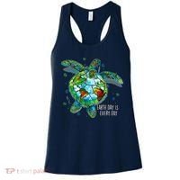 Earth Day Is Every Day Funny Sea Turtle Animal Saving Earth Women's Tank Top thumb 0
