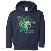 Earth Day Is Every Day Funny Sea Turtle Animal Saving Earth Toddler Hoodie thumb 0