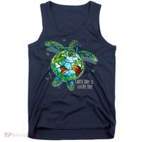 Earth Day Is Every Day Funny Sea Turtle Animal Saving Earth Tank Top thumb 0