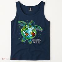 Earth Day Is Every Day Funny Sea Turtle Animal Saving Earth Tank Top thumb 2