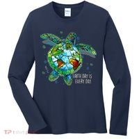Earth Day Is Every Day Funny Sea Turtle Animal Saving Earth Women's Long Sleeve Shirt thumb 0