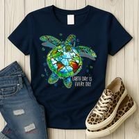 Earth Day Is Every Day Funny Sea Turtle Animal Saving Earth Women's T-Shirt thumb 3