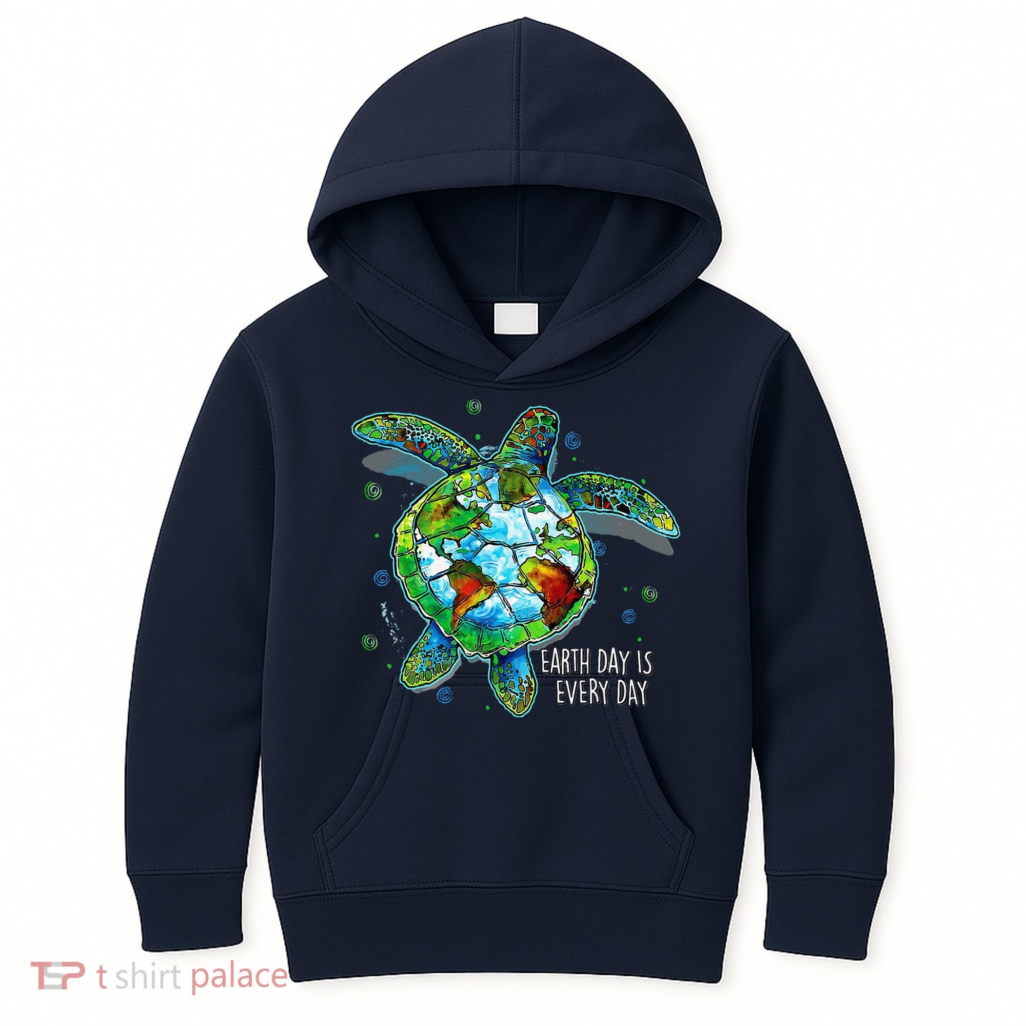 Earth Day Is Every Day Funny Sea Turtle Animal Saving Earth Kids Hoodie