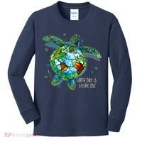 Earth Day Is Every Day Funny Sea Turtle Animal Saving Earth Kids Long Sleeve Shirt thumb 0