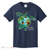 Earth Day Is Every Day Funny Sea Turtle Animal Saving Earth Kids T-Shirt thumb 0