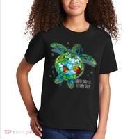 Earth Day Is Every Day Funny Sea Turtle Animal Saving Earth Kids T-Shirt thumb 2