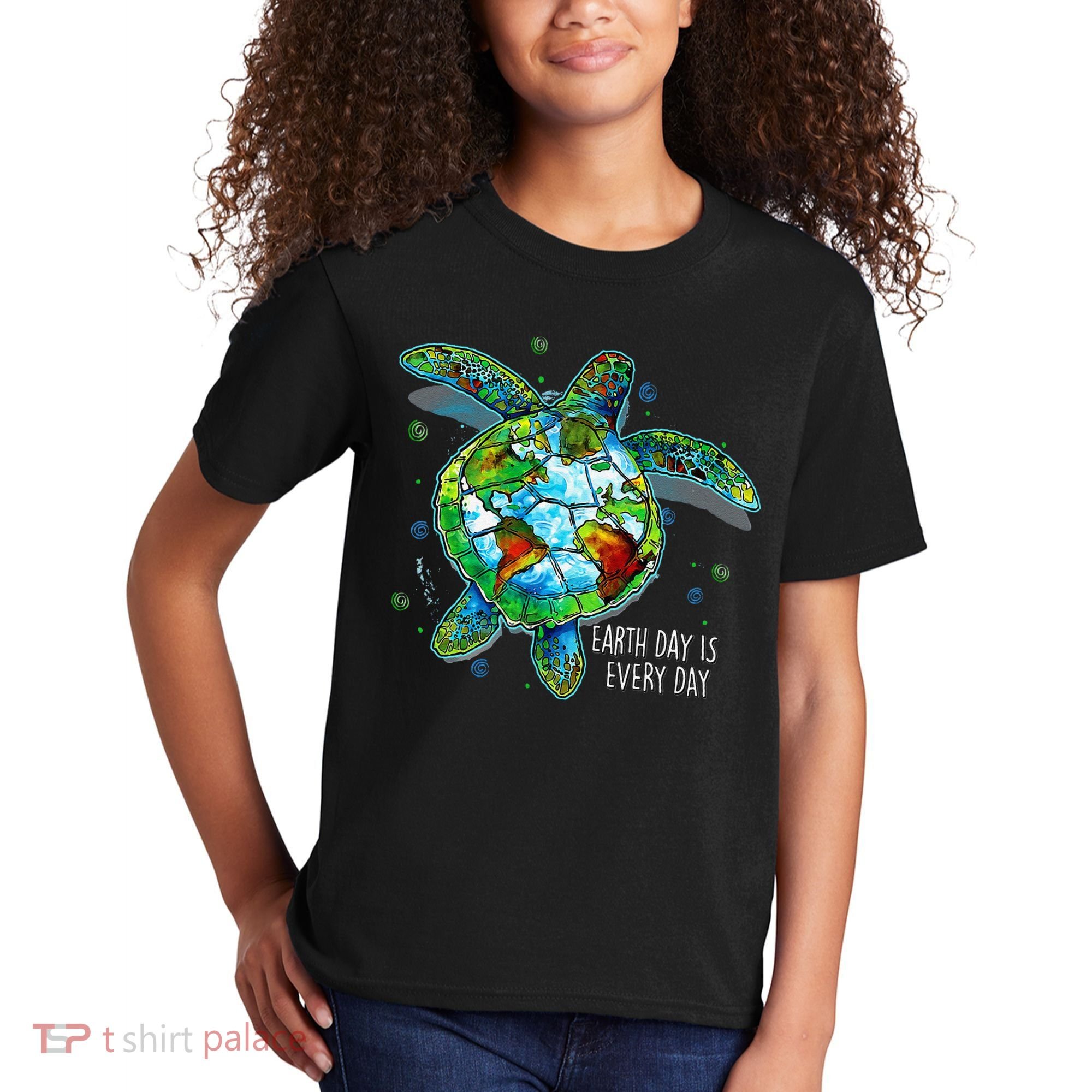 Earth Day Is Every Day Funny Sea Turtle Animal Saving Earth Kids T-Shirt