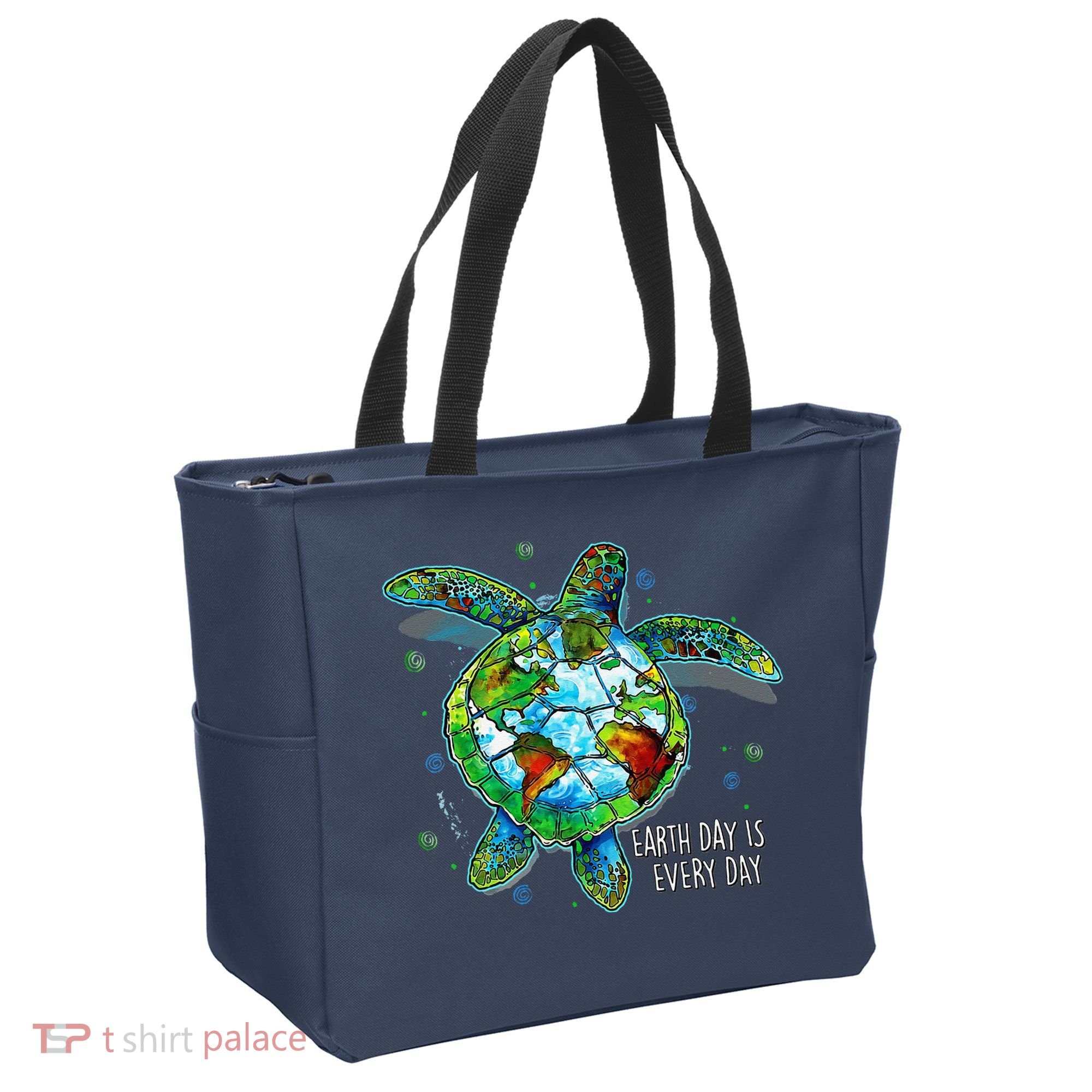 Earth Day Is Every Day Funny Sea Turtle Animal Saving Earth Tote Bag