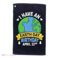 Earth Day Is My Birthday Pro Environment Party Gifts Golf Towel thumb 0