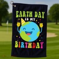 Earth Day Is My Birthday Pro Environment Birthday Party Golf Towel thumb 1