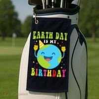 Earth Day Is My Birthday Pro Environment Birthday Party Golf Towel thumb 2