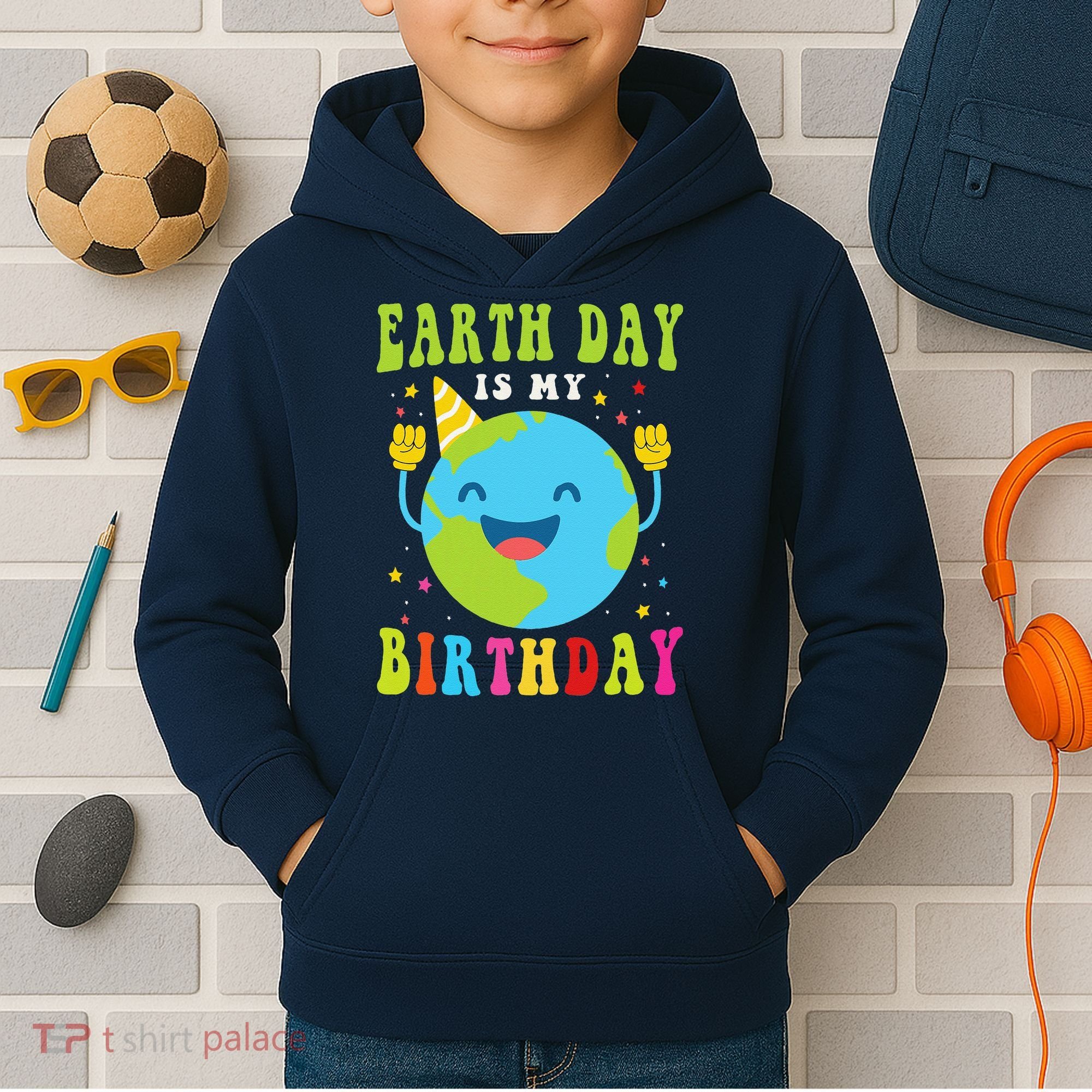Earth Day Is My Birthday Pro Environment Birthday Party Kids Hoodie