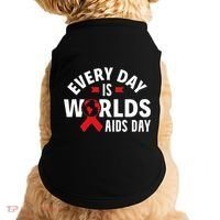 Every Day Is Worlds Aids Day HIV AIDS Awareness Red Ribbon Doggie Tank thumb 0