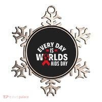 Every Day Is Worlds Aids Day HIV AIDS Awareness Red Ribbon Ornament thumb 0