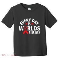 Every Day Is Worlds Aids Day HIV AIDS Awareness Red Ribbon Toddler T-Shirt thumb 0
