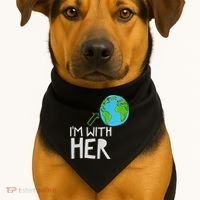Earth Day I'm With Her World Nature Funny Environment Cool USA-Made Doggie Bandana thumb 1